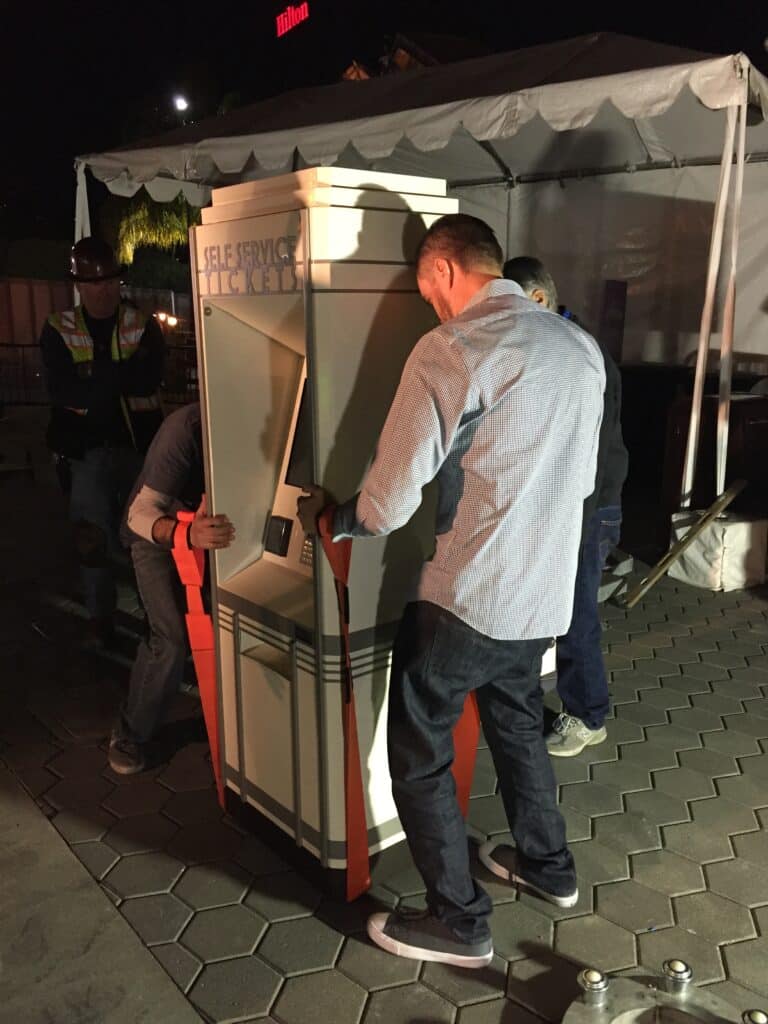 transporting a Universal Studios kiosk